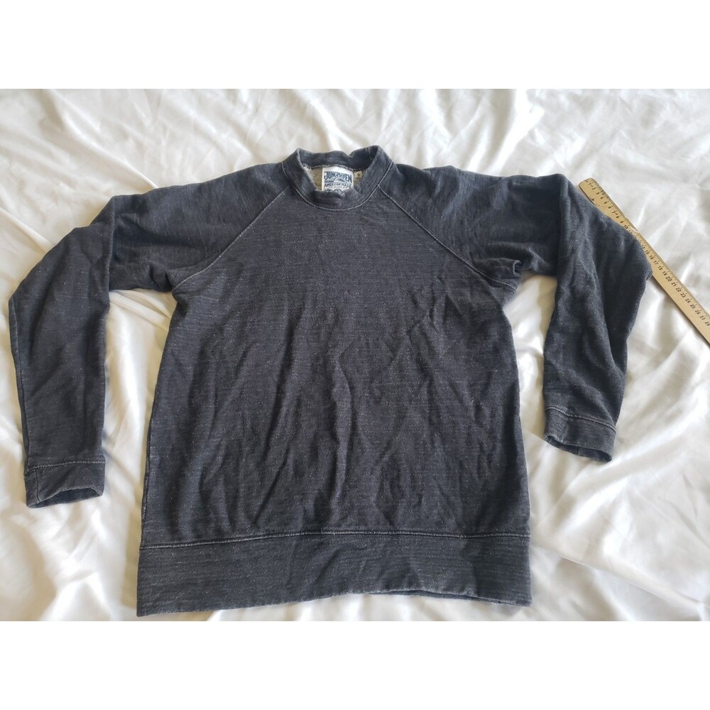 Jungmaven Sweatshirt Mens Small Charcoal Black Mock Neck Pullover Hemp Sweater